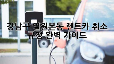 강남구 일원본동 렌트카 취소 규정 완벽 가이드